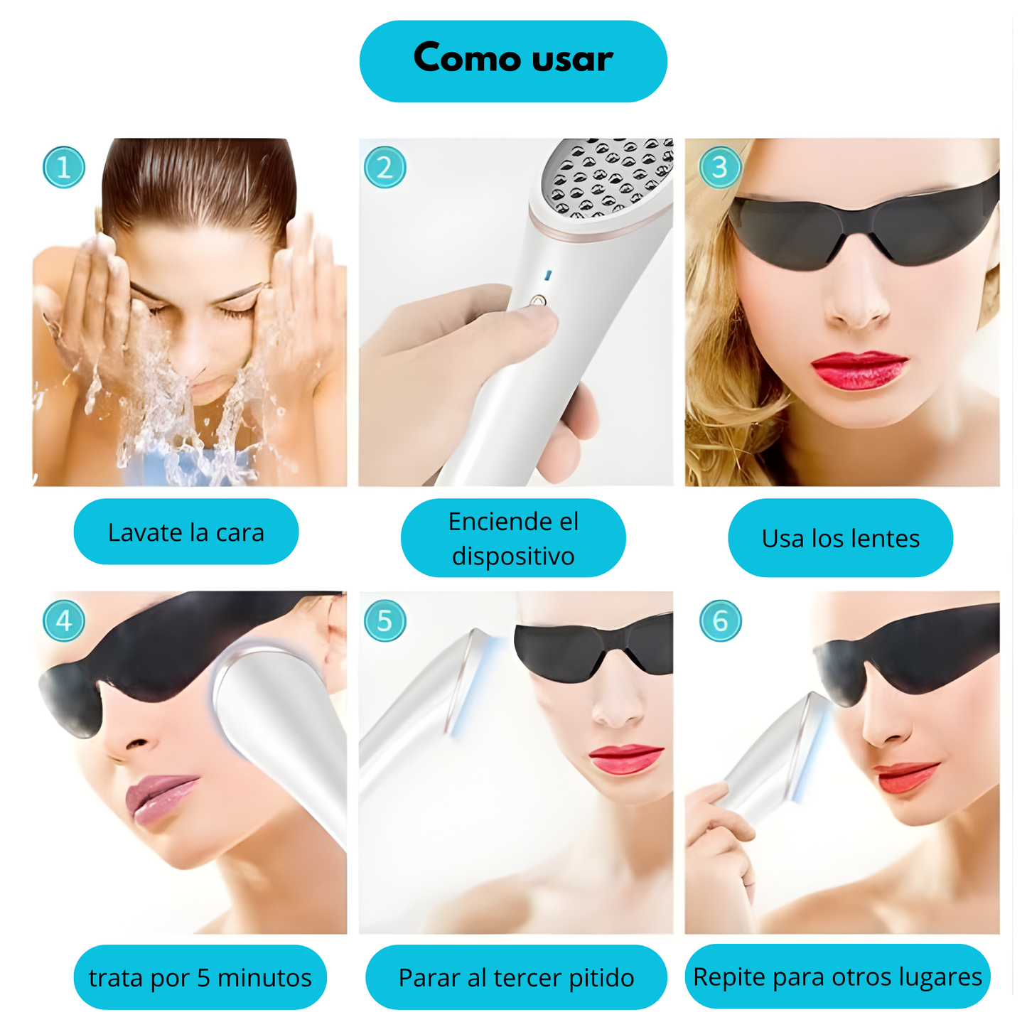 Dispositivo de Terapia de luz LED, antienvejecimiento + Serum Hialurónico