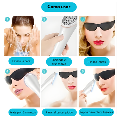 Dispositivo de Terapia de luz LED, antienvejecimiento + Serum Hialurónico